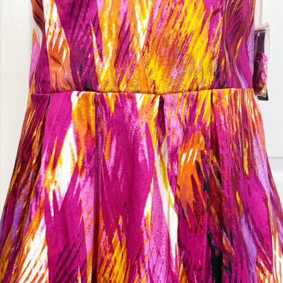 NWT Bisou Bisou Magenta Fuchsia Print Strapless Corset Mini Dress 16 - Picture 8 of 16